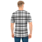 Black And White Madras Pattern Print Men's T-Shirt