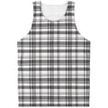 Black And White Madras Pattern Print Men's Tank Top