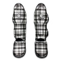 Black And White Madras Pattern Print Muay Thai Shin Guards