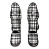 Black And White Madras Pattern Print Muay Thai Shin Guard