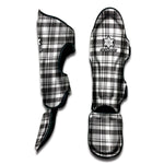 Black And White Madras Pattern Print Muay Thai Shin Guard