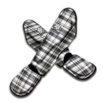 Black And White Madras Pattern Print Muay Thai Shin Guard