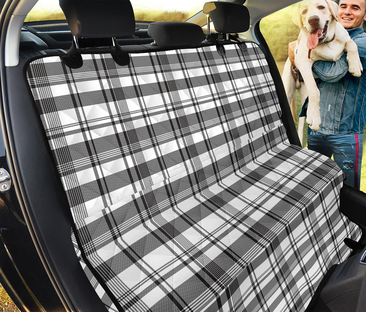 Black And White Madras Pattern Print Pet Car Back Seat Cover