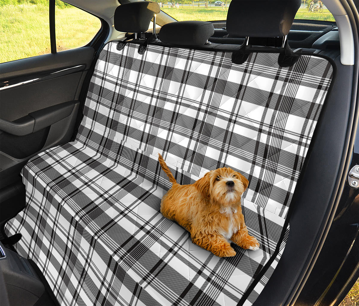 Black And White Madras Pattern Print Pet Car Back Seat Cover