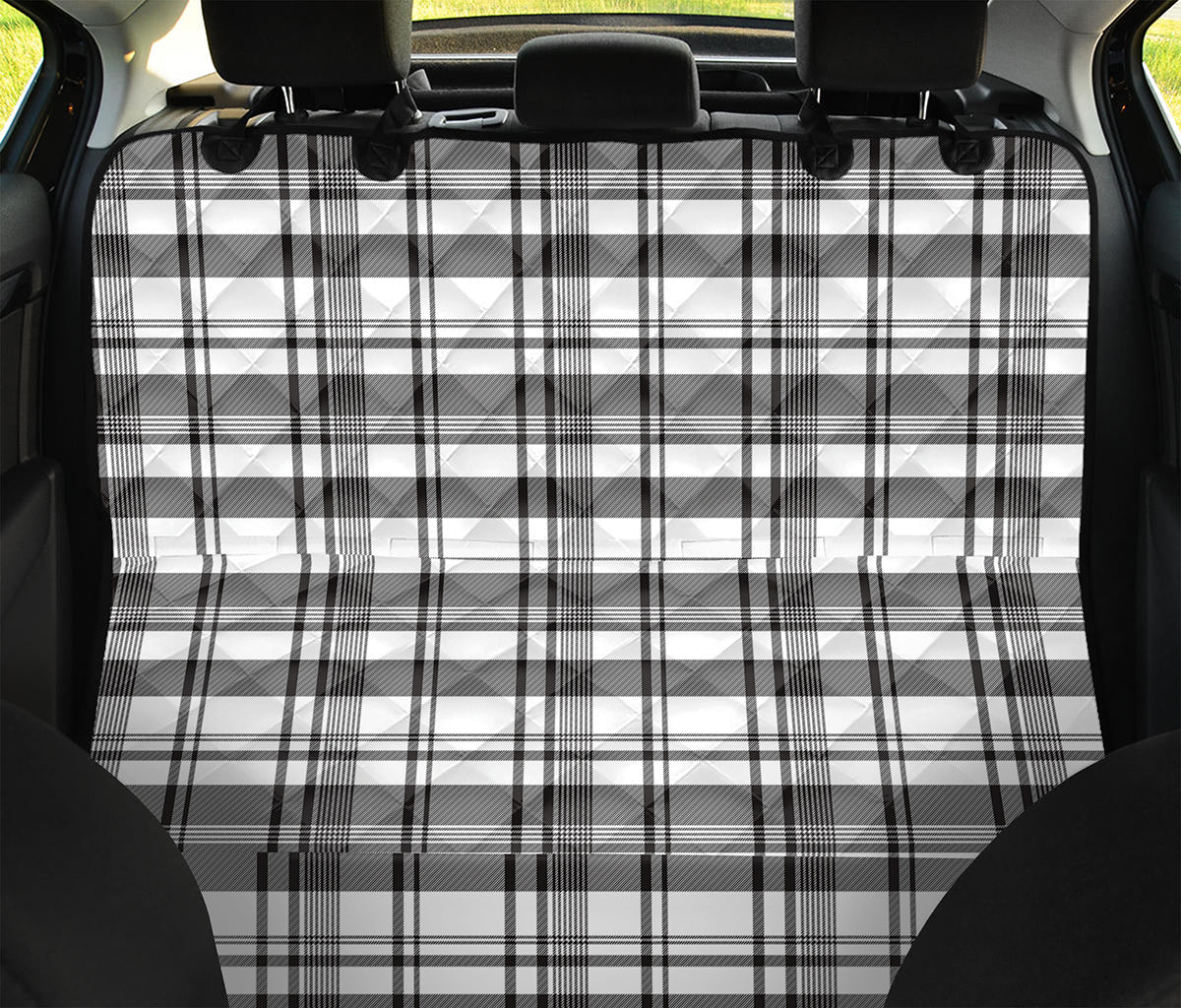 Black And White Madras Pattern Print Pet Car Back Seat Cover