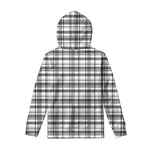 Black And White Madras Pattern Print Pullover Hoodie