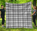 Black And White Madras Pattern Print Quilt