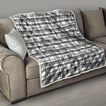 Black And White Madras Pattern Print Quilt