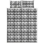 Black And White Madras Pattern Print Quilt Bed Set