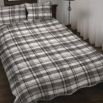 Black And White Madras Pattern Print Quilt Bed Set