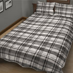 Black And White Madras Pattern Print Quilt Bed Set