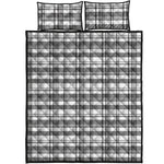 Black And White Madras Pattern Print Quilt Bed Set