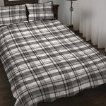 Black And White Madras Pattern Print Quilt Bed Set