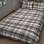 Black And White Madras Pattern Print Quilt Bed Set