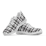 Black And White Madras Pattern Print White Sneakers