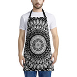 Black And White Mandala Print Apron