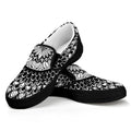 Black And White Mandala Print Black Slip On Sneakers