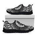 Black And White Mandala Print Black Running Shoes