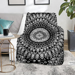 Black And White Mandala Print Blanket