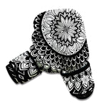 Black And White Mandala Print Boxing Gloves