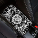 Black And White Mandala Print Car Center Console Cover