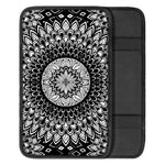 Black And White Mandala Print Car Center Console Cover