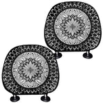 Black And White Mandala Print Car Headrest Covers
