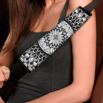 Black And White Mandala Print Car Seat Belt Covers