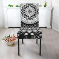 Black And White Mandala Print Dining Chair Slipcover