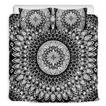 Black And White Mandala Print Duvet Cover Bedding Set