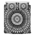 Black And White Mandala Print Duvet Cover Bedding Set
