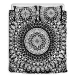 Black And White Mandala Print Duvet Cover Bedding Set