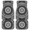 Black And White Mandala Print Front and Back Car Floor Mats