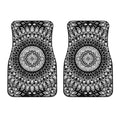 Black And White Mandala Print Front Car Floor Mats