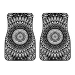 Black And White Mandala Print Front Car Floor Mats
