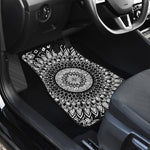 Black And White Mandala Print Front Car Floor Mats
