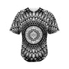 Black And White Mandala Print Men's Baseball Jersey