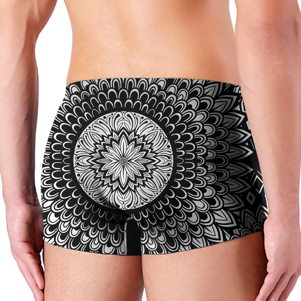 Black And White Mandala Print Men's Boxer Briefs