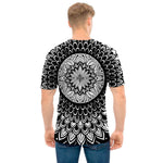 Black And White Mandala Print Men's T-Shirt