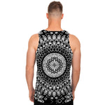 Black And White Mandala Print Men's Tank Top