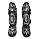 Black And White Mandala Print Muay Thai Shin Guard