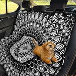 Black And White Mandala Print Pet Car Back Seat Cover