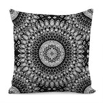 Black And White Mandala Print Pillow Cover