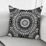 Black And White Mandala Print Pillow Cover