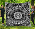 Black And White Mandala Print Quilt