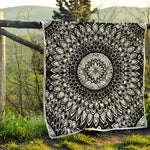 Black And White Mandala Print Quilt