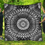 Black And White Mandala Print Quilt