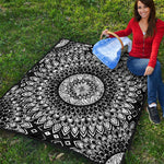 Black And White Mandala Print Quilt