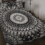 Black And White Mandala Print Quilt Bed Set