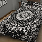 Black And White Mandala Print Quilt Bed Set